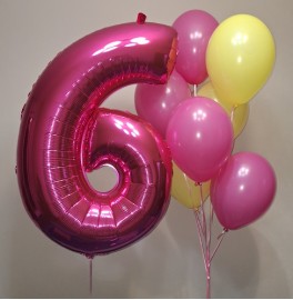 Набор шаров на 6 лет "Фуксия"